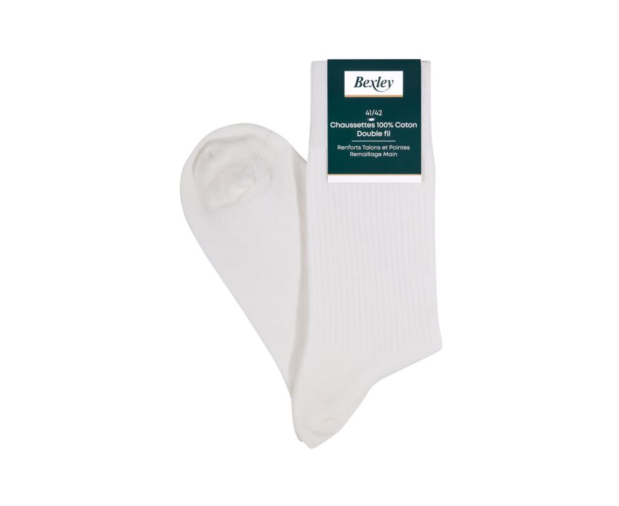 Ribbed cotton socks - Ecru