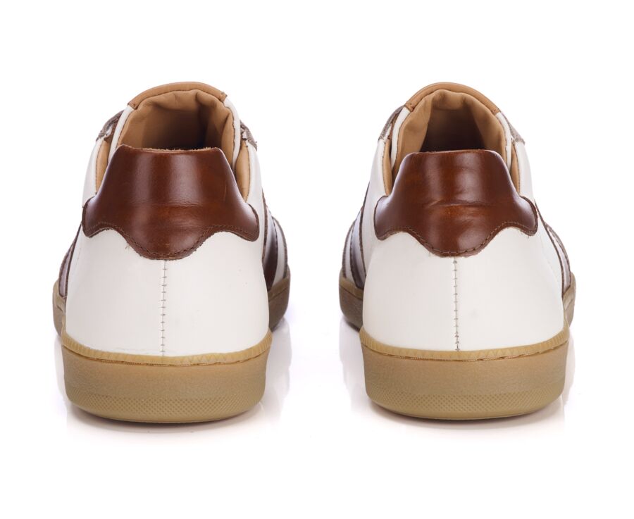 White and Cognac Men’s City Sneakers - MOLKA