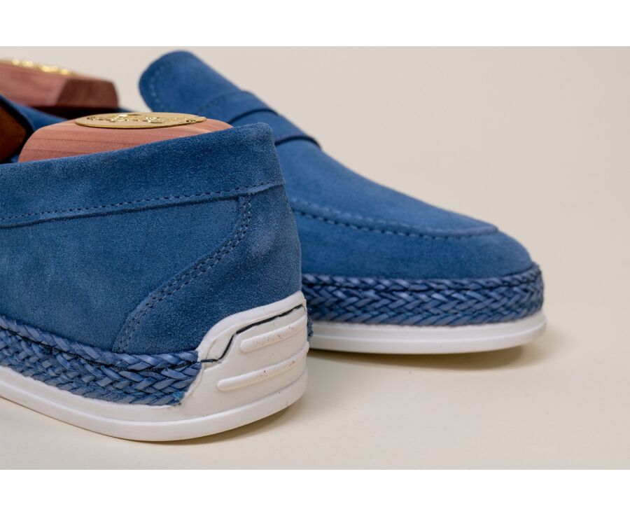Men’s Blue Suede Loafers - MUNTIRI