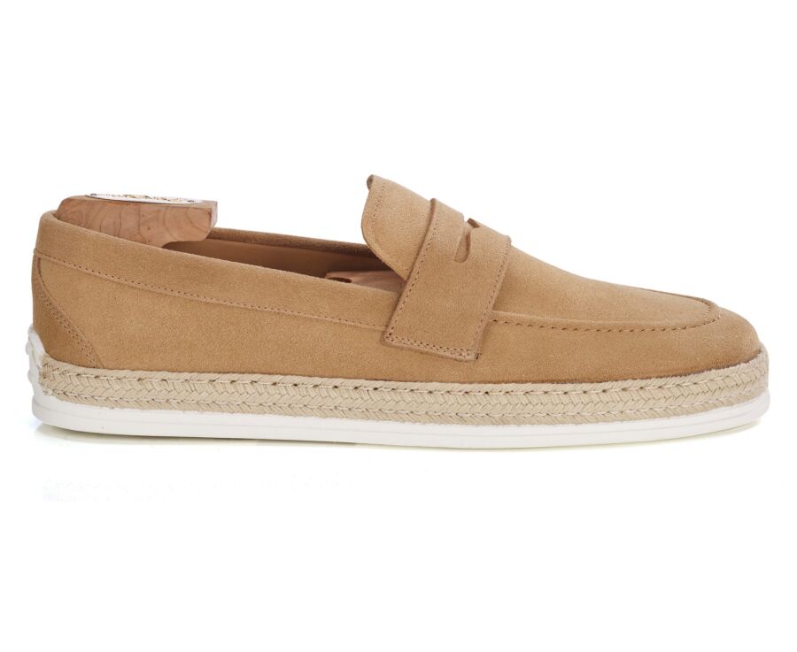 Men’s Camel Suede Loafers - MUNTIRI