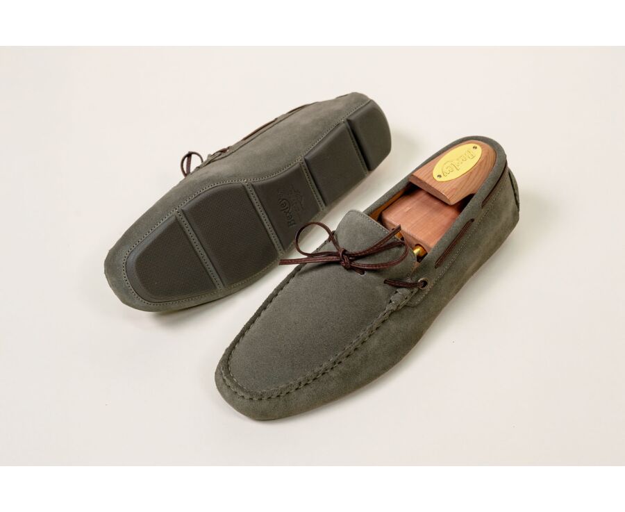 Men’s Sage Green Suede Loafers - FLAGAMI II