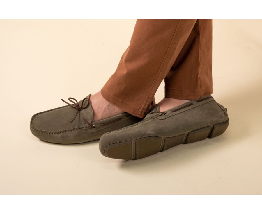 Men’s Sage Green Suede Loafers - FLAGAMI II