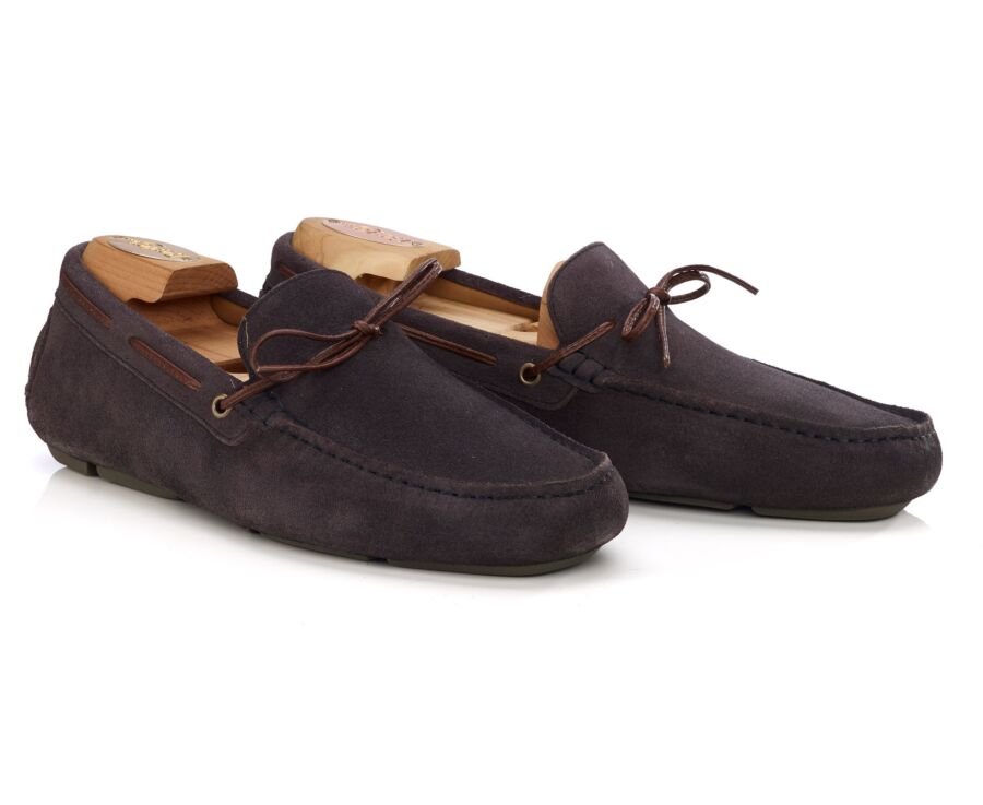 Men’s Charcoal Suede Loafers - FLAGAMI II
