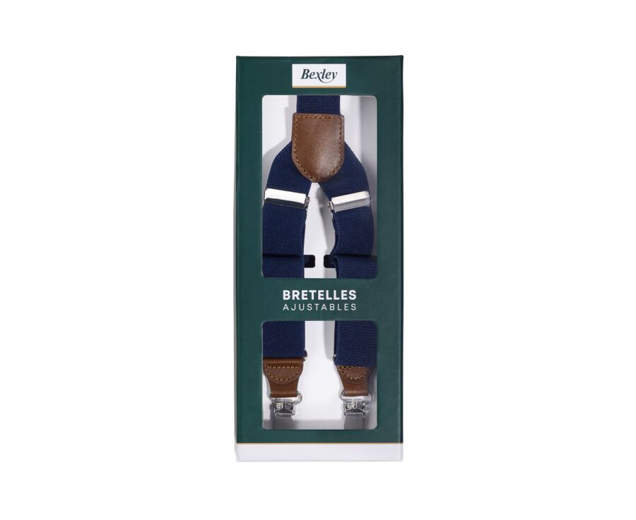 Navy Braces with Chestnut Details