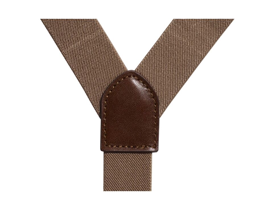 Dark Beige Braces with Chestnut Details