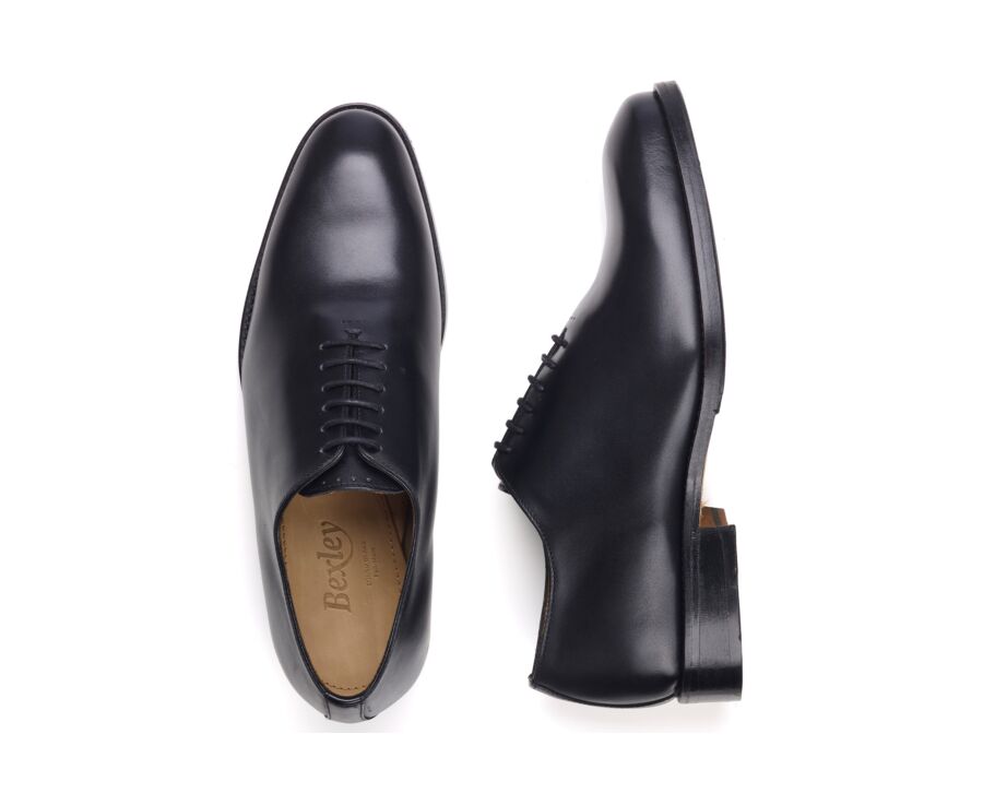 Men’s black hand-patinated calf leather Oxford shoes - BARTER PATIN