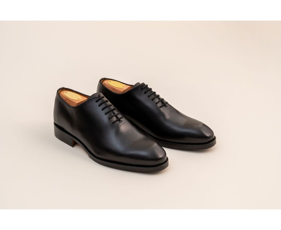 Men’s black hand-patinated calf leather Oxford shoes - BARTER PATIN