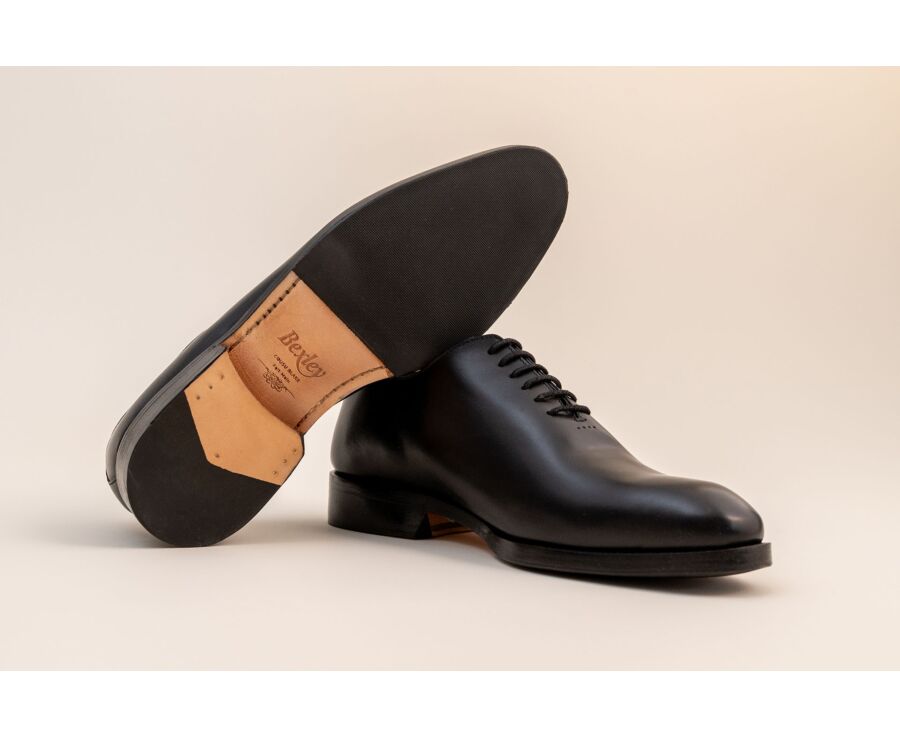 Men’s black hand-patinated calf leather Oxford shoes - BARTER PATIN