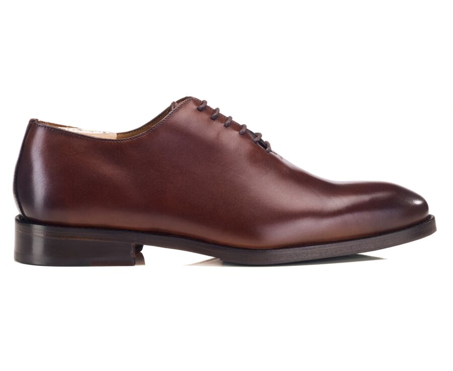 Men's chocolate patina oxford shoe - BARTER PATIN