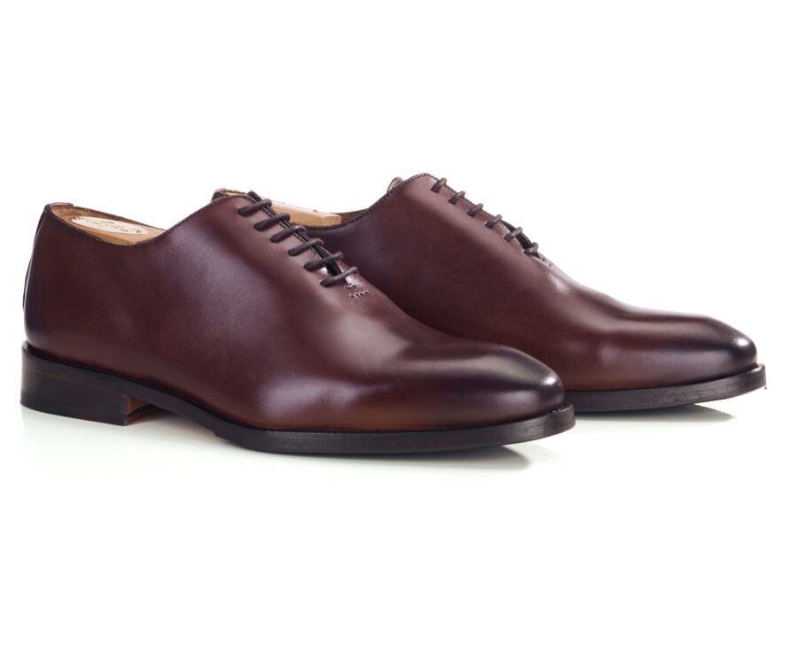 Men's chocolate patina oxford shoe - BARTER PATIN