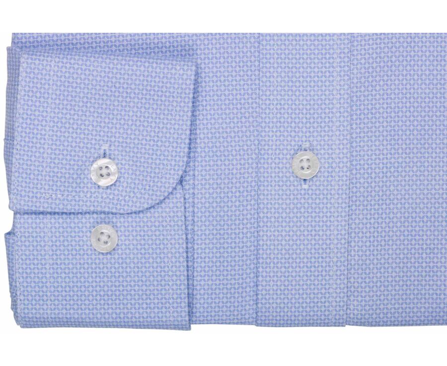 Men's light blue micro-pattern poplin shirt - LOUVAIN