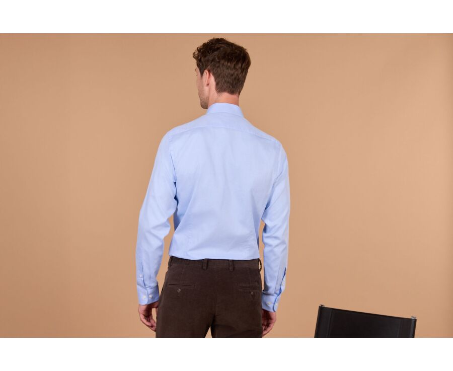 Men's plain light blue poplin shirt - JAUREL