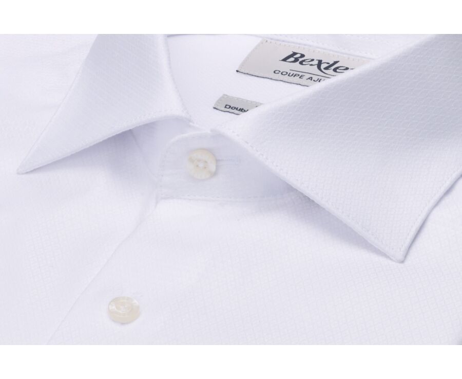 Men's white textured dobby shirt - BIAGIO
