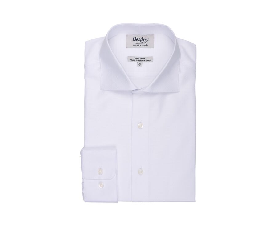 Men's white textured dobby shirt - BIAGIO