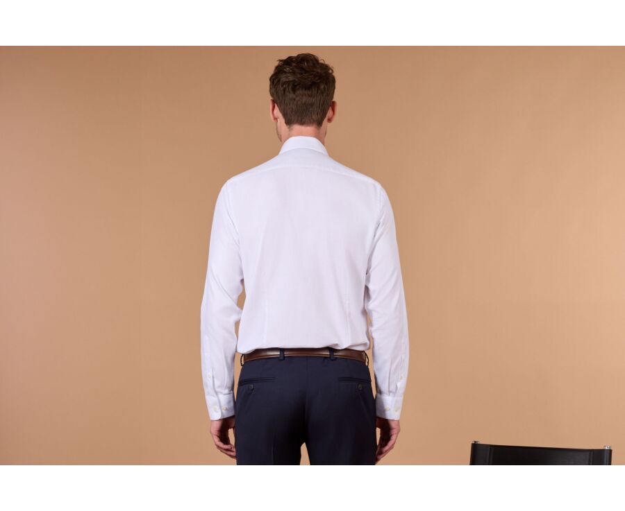 Men's white textured dobby shirt - BIAGIO