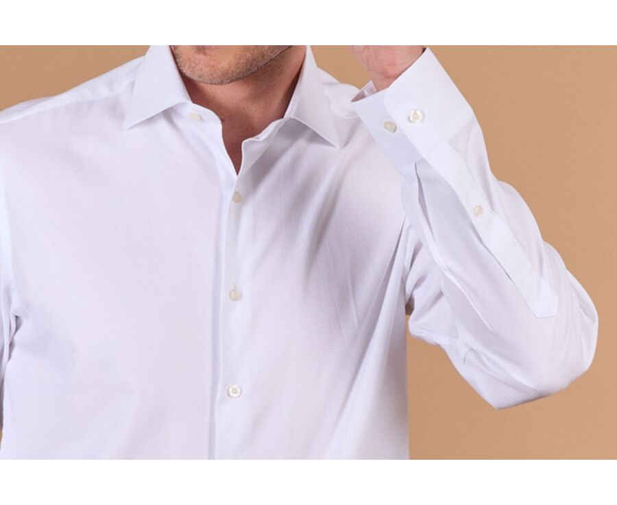 Men's white textured dobby shirt - BIAGIO