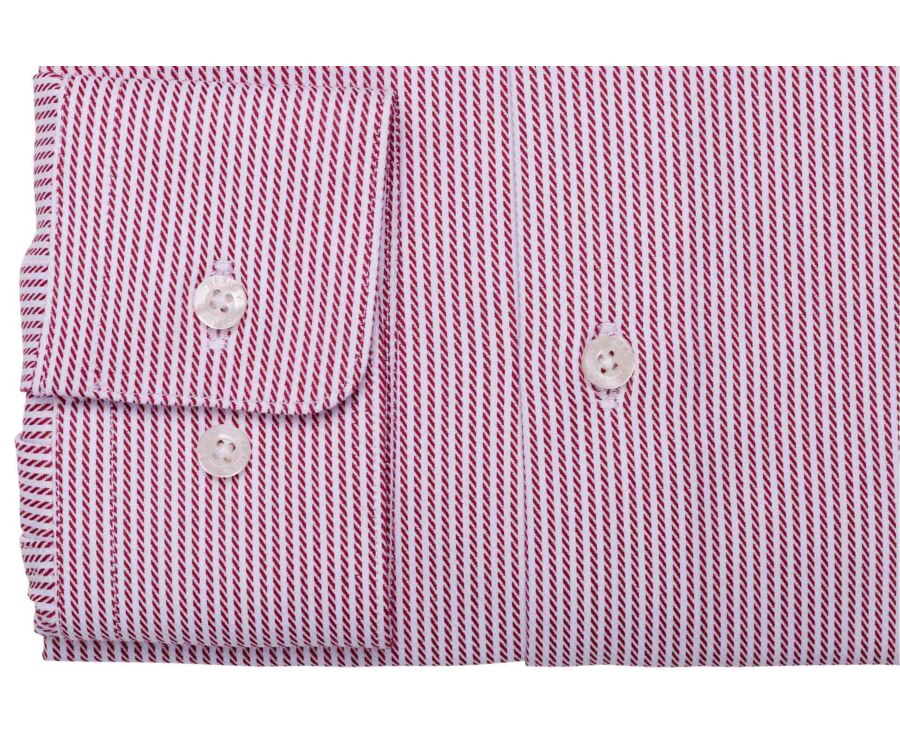 Men's striped burgundy twill shirt - DINO