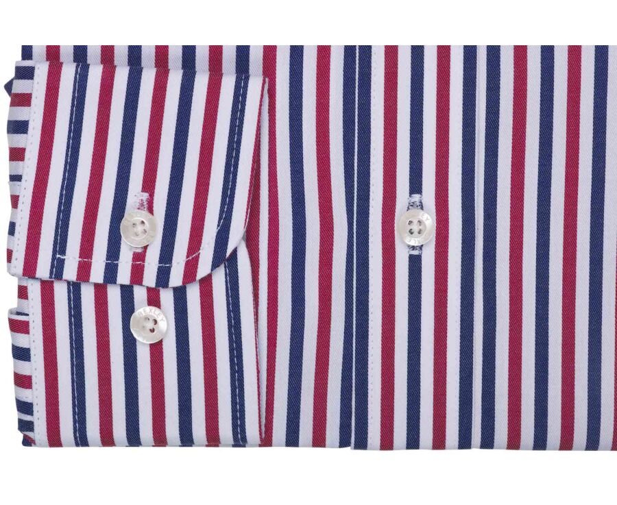 Men's red and blue striped shirt - MÉRILDE