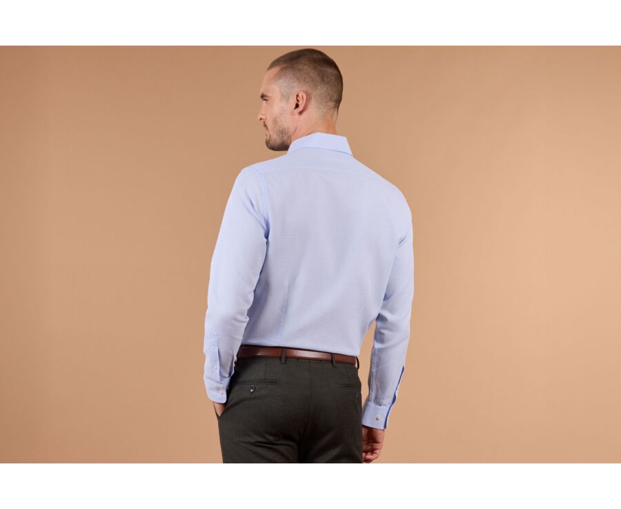 Men's light blue micro-pattern shirt - ALBINO