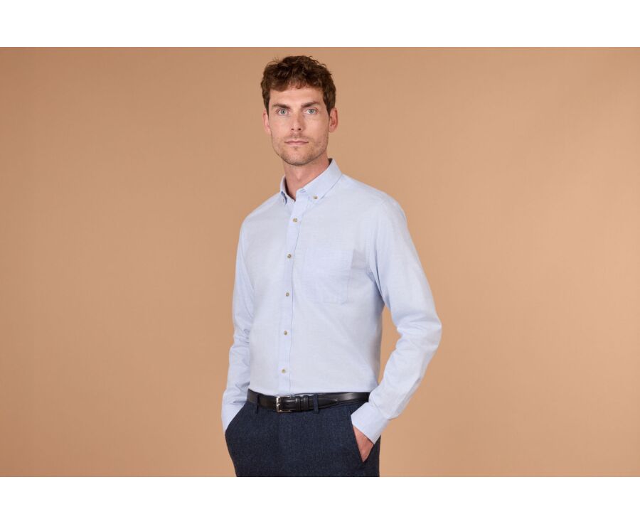 Men's light blue flannel shirt - ROD