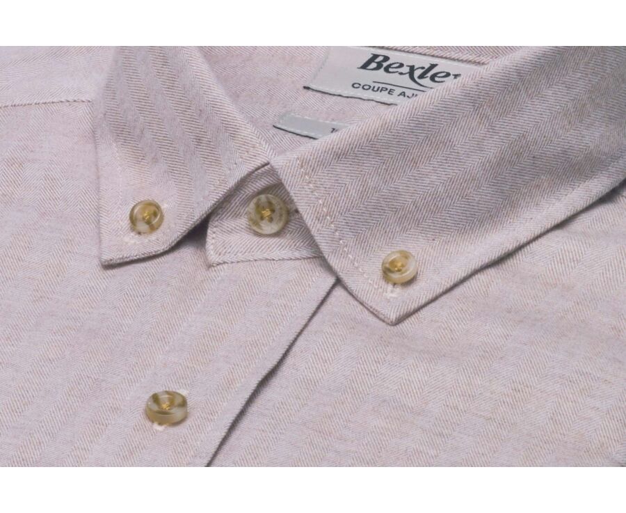 Men's light beige flannel shirt - ROD
