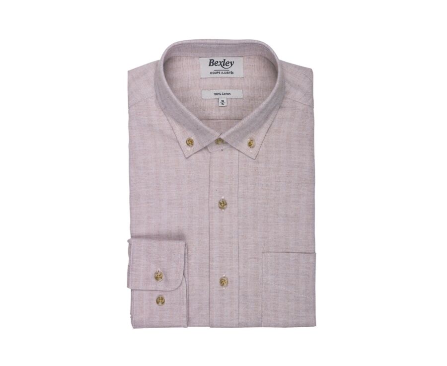 Men's light beige flannel shirt - ROD