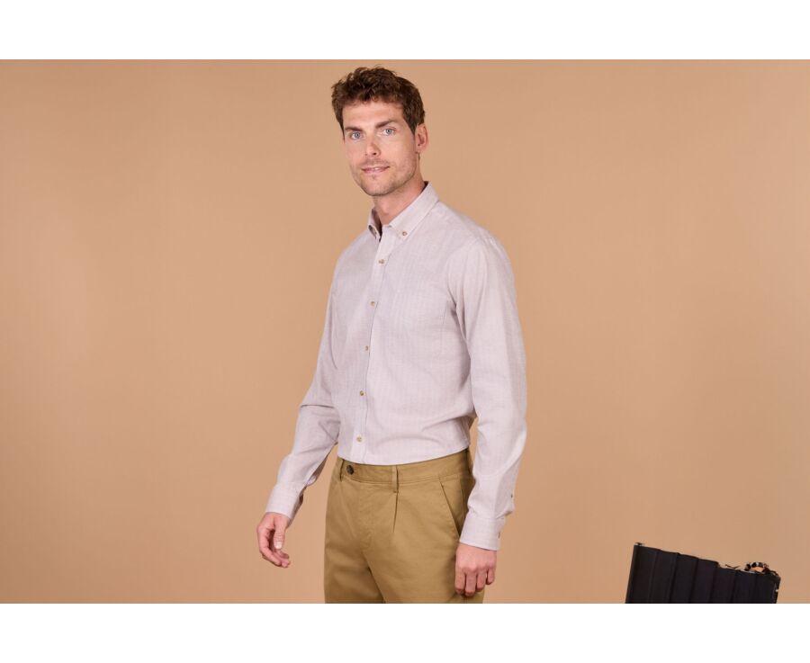Men's light beige flannel shirt - ROD