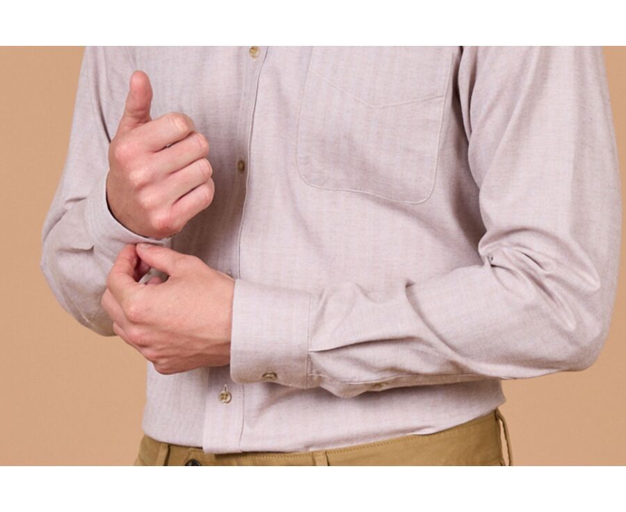Men's light beige flannel shirt - ROD