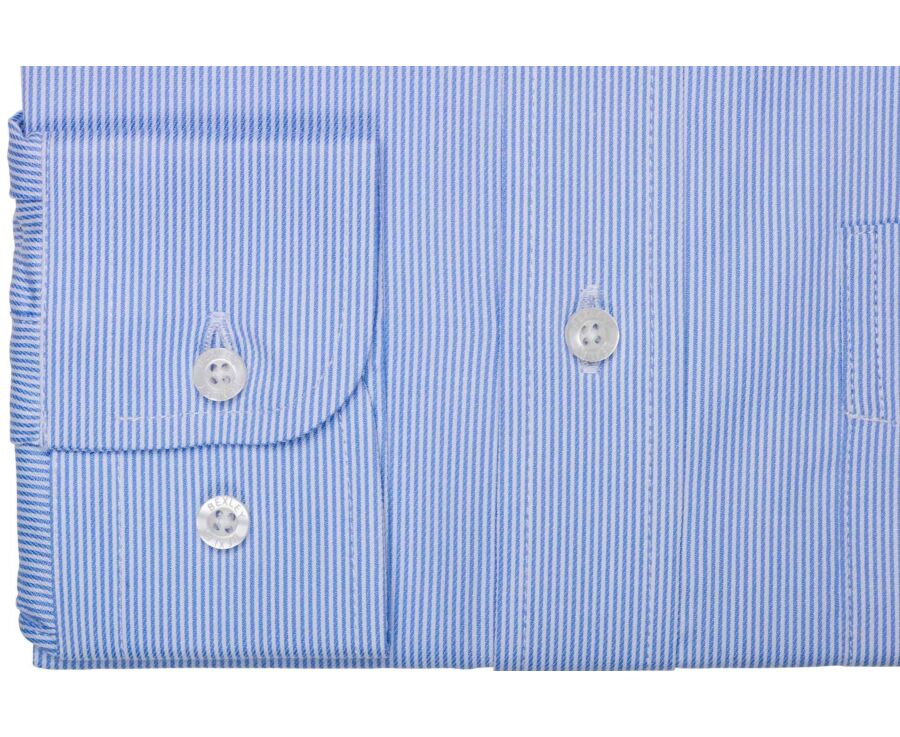 Men's light blue striped twill shirt - DWIGHT