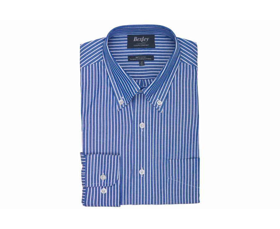 Men's striped ocean blue shirt - HUNTER