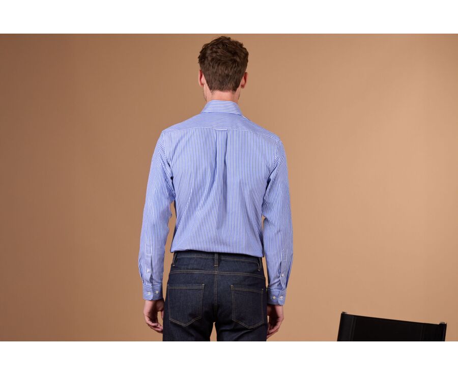 Men's striped ocean blue shirt - HUNTER