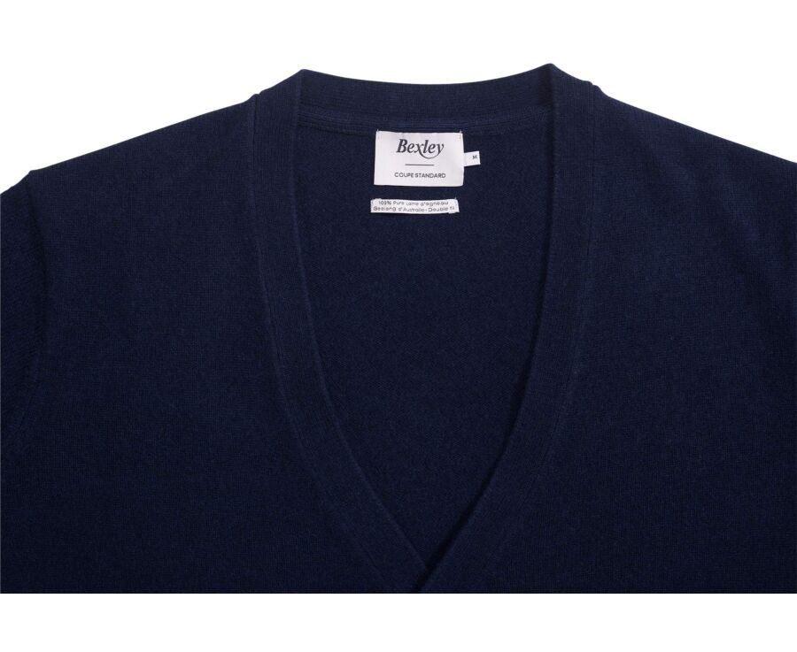 Men's navy buttoned lambswool cardigan - OWEN III