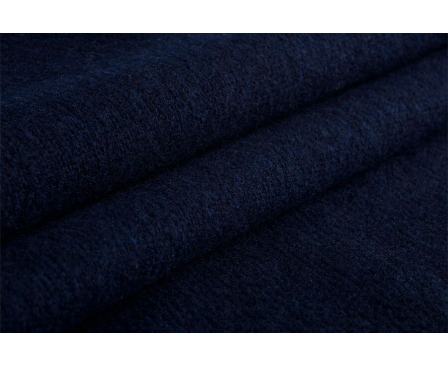 Men's navy blue polo collar lambswool jumper - BRAIDRICK