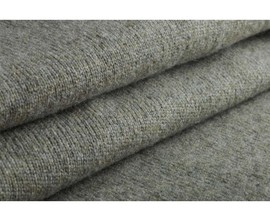 Men's light khaki mélange polo collar lambswool jumper - BRAIDRICK