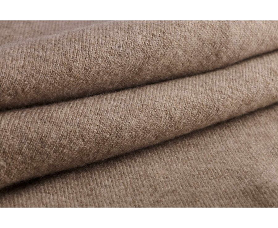 Men's light taupe mélange full zip lambswool cardigan - BRENNICK