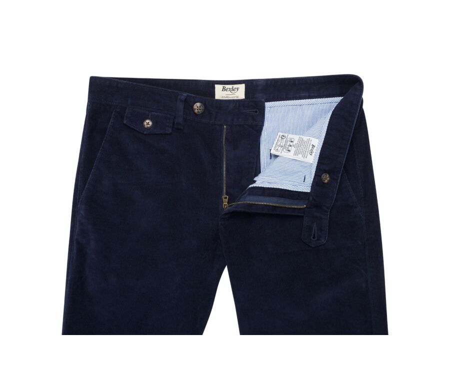 Men's navy needlecord chino trousers - NOLAS