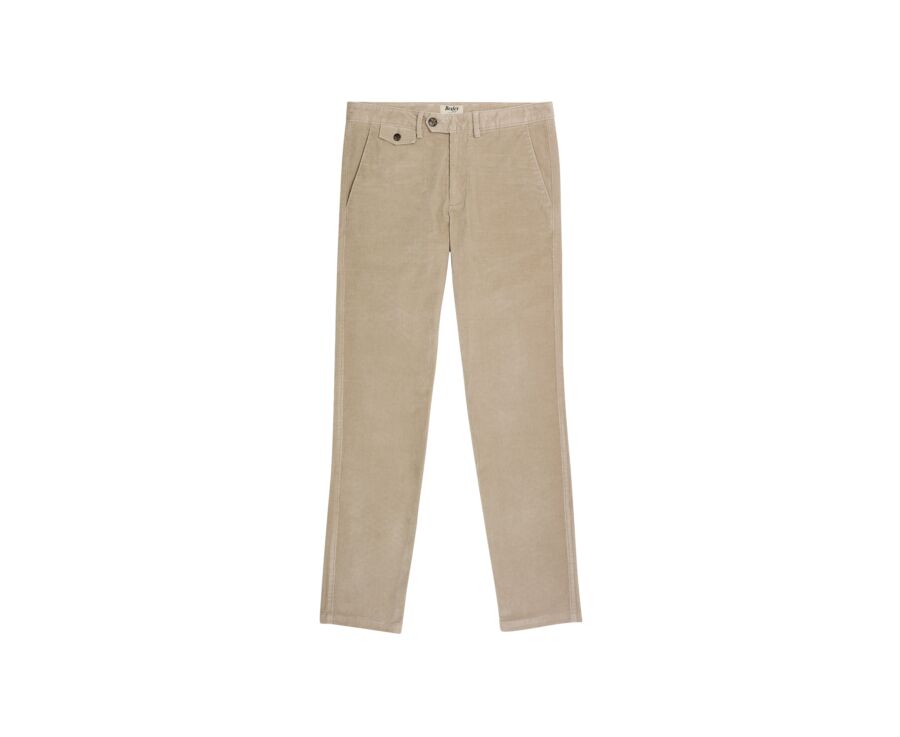 Men's light beige needlecord chino trousers - NOLAS
