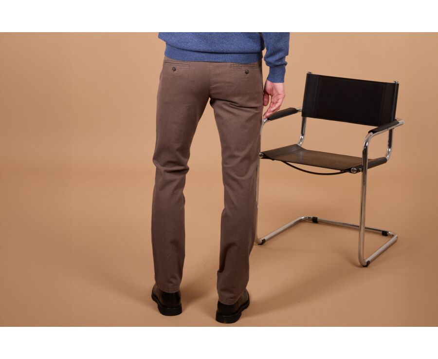 Men's brown herringbone chino trousers - KENYON