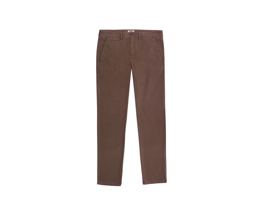 Men's brown herringbone chino trousers - KENYON
