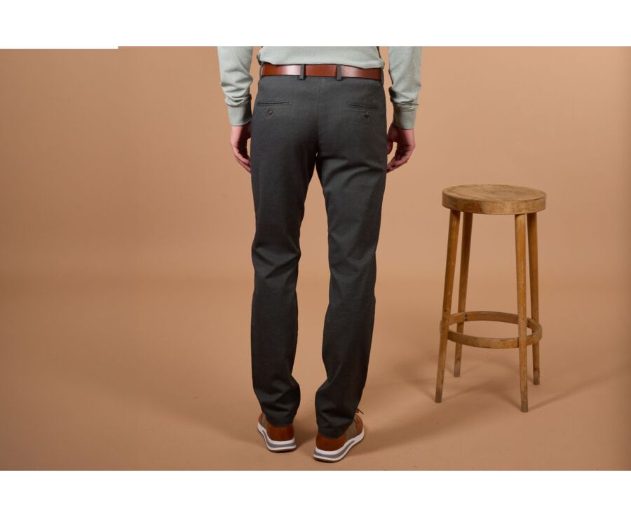 Men's khaki herringbone chino trousers - JORDEN II