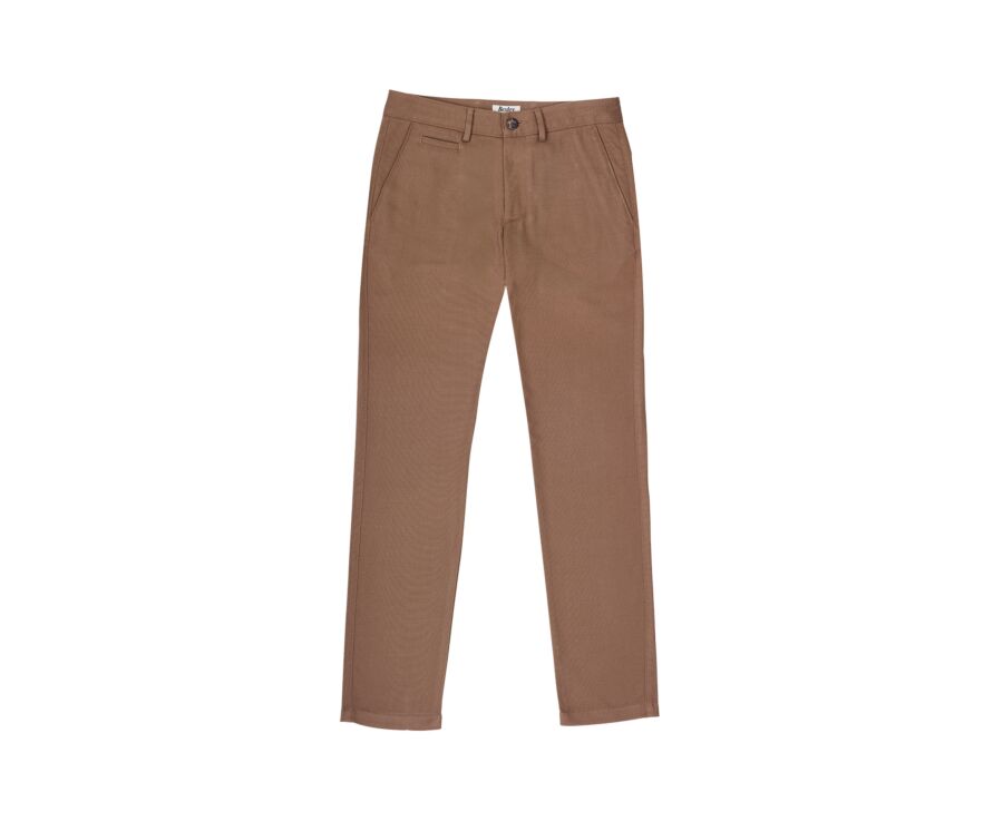 Men's camel wool flannel chino trousers - KYVERS