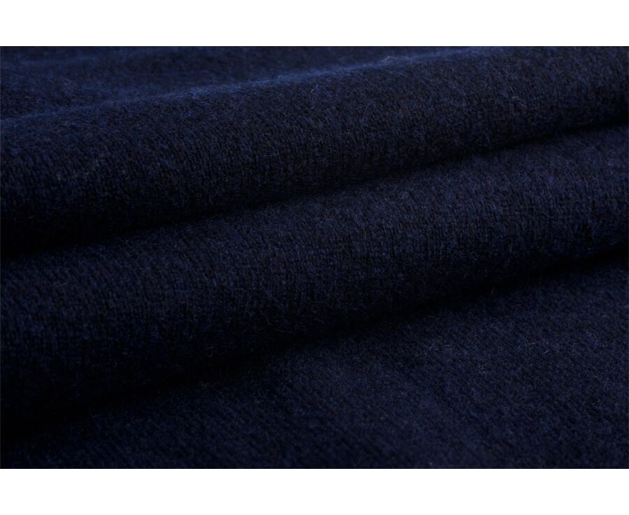 Men's navy lambswool hoodie jumper - HOODRICK