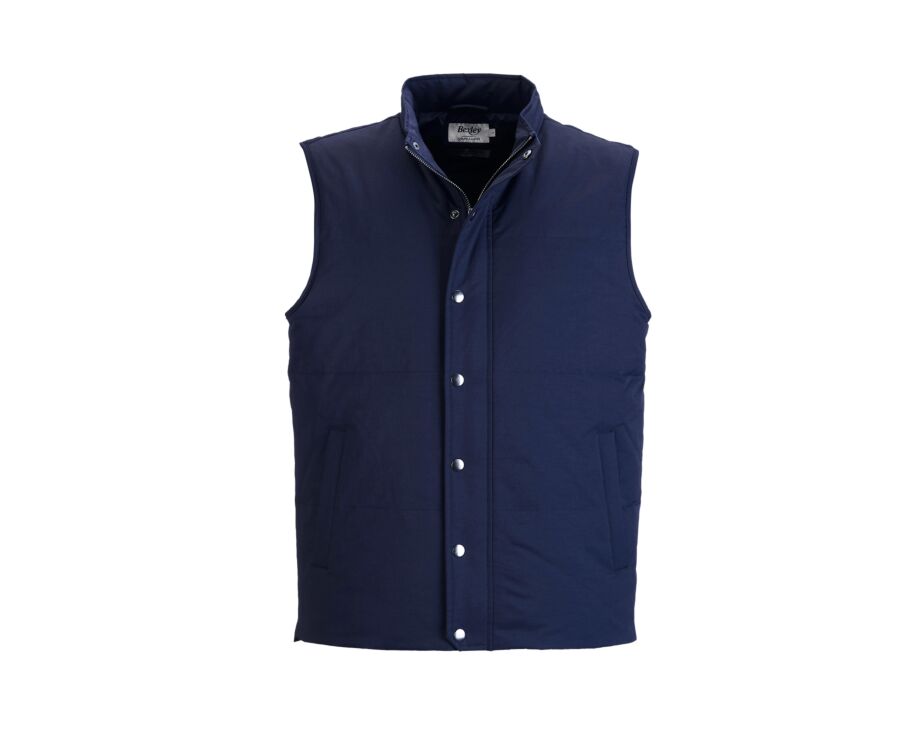Men's sleeveless navy canvas down gilet - HILMAR TOILE