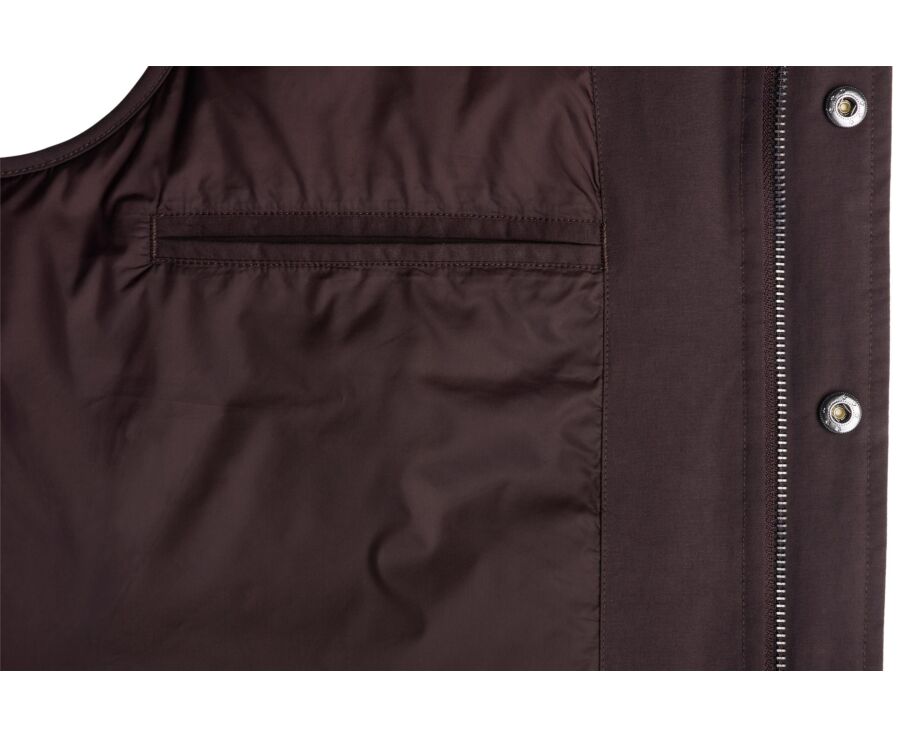 Men's sleeveless brown canvas down gilet - HILMAR TOILE