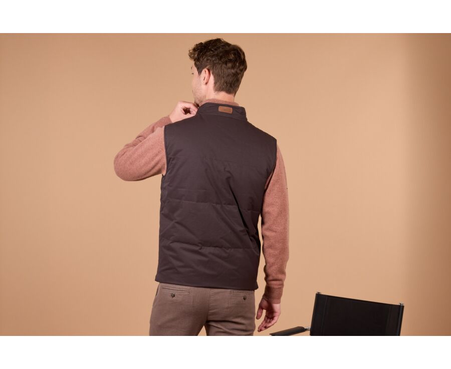 Men's sleeveless brown canvas down gilet - HILMAR TOILE