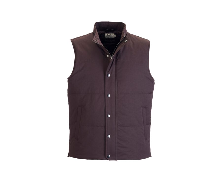 Men's sleeveless brown canvas down gilet - HILMAR TOILE