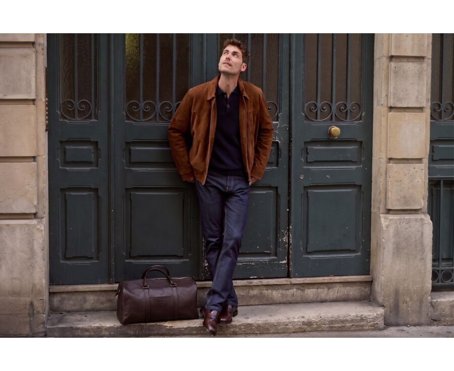Men's havana suede leather jacket - NEESON