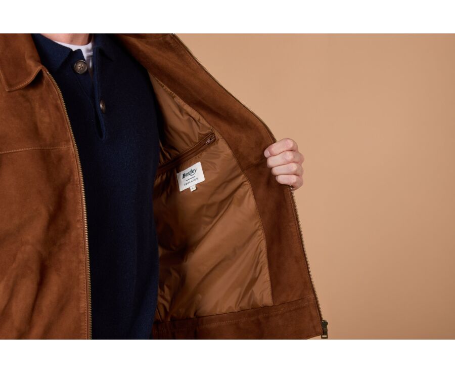 Men's havana suede leather jacket - NEESON