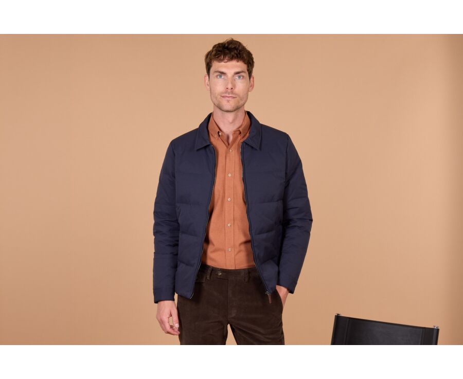 Men's lightweight navy goose down jacket - ELLIS