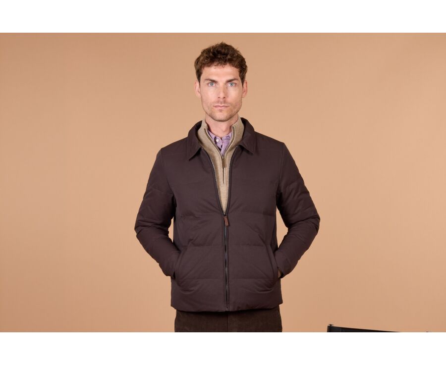 Men's lightweight brown goose down jacket - ELLIS